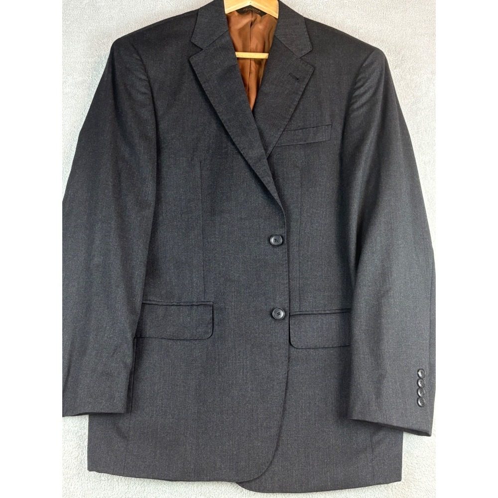 Jos A. Bank Mens 40R Grey Flannel Wool Blazer Two Button‎ Sport Coat NEW